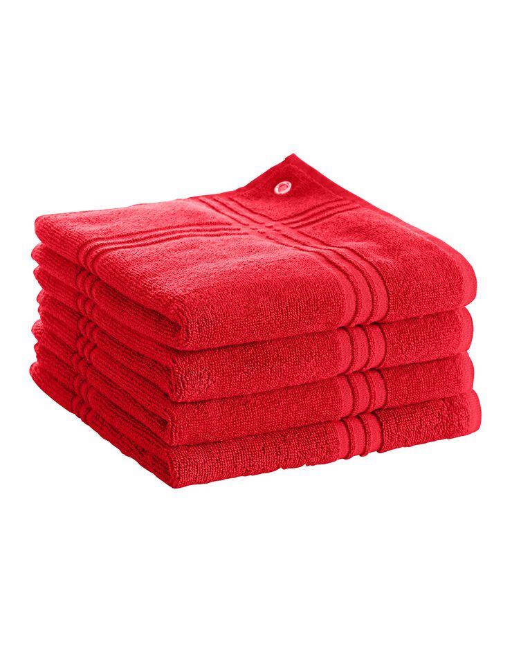 Carré éponge absorbant - lot de 4 (rouge)