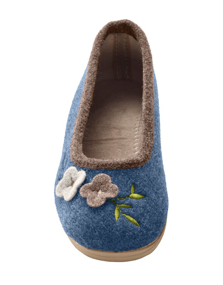 Ballerines feutrine avec fleur appliquée (bleu indigo) Ballerines feutrine avec fleur appliquée (bleu indigo)
