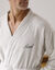 Peignoir mixte adulte uni coton éponge bouclette col kimono personnalisé (sable)