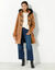 Duffle-coat capuche fausse fourrure uni (caramel)