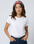 T-shirt bo&icirc;te manches coudes (blanc)
