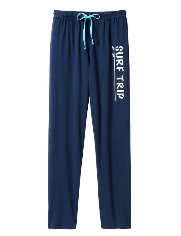 Pantalon pyjama coton bleu marine (marine / aqua)