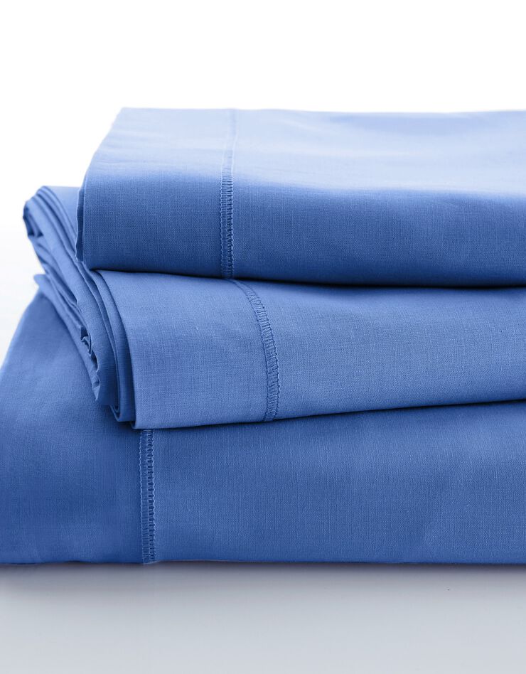Linge de lit uni coton (océan)