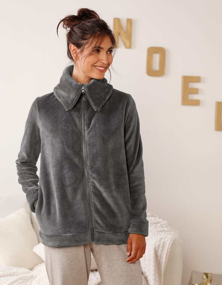 Veste polaire zippée (gris anthracite)