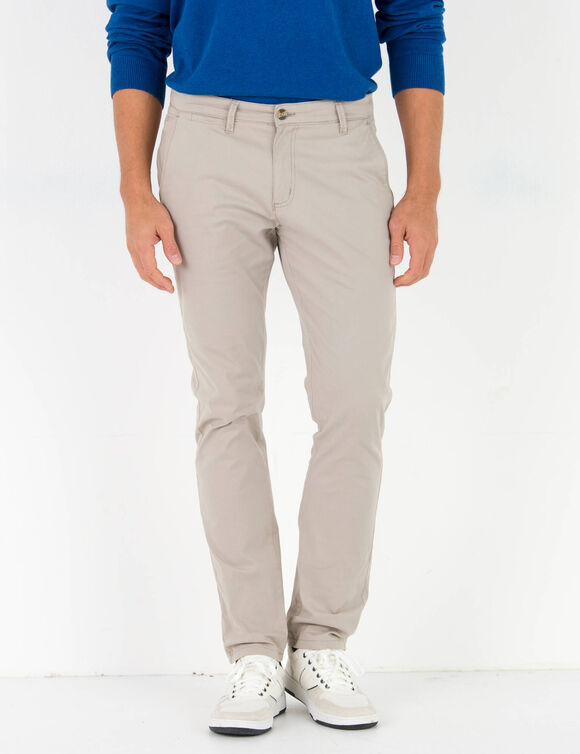 Pantalon chino toile sergé (beige)