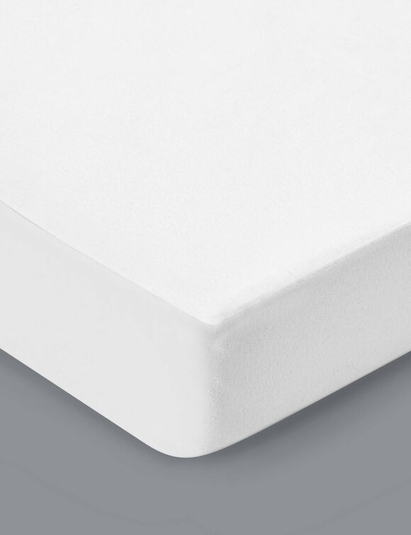 Protège-matelas molleton absorbant 200 g/m² housse 30 cm (blanc)