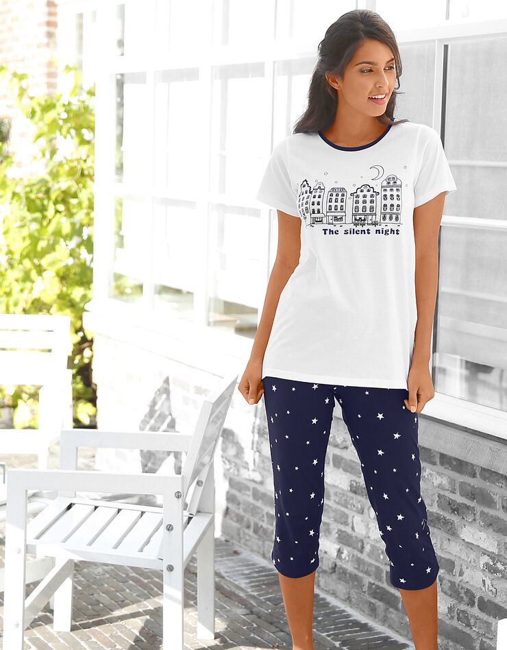 Pyjama court ville étoilée (marine) Pyjama court ville étoilée (marine)