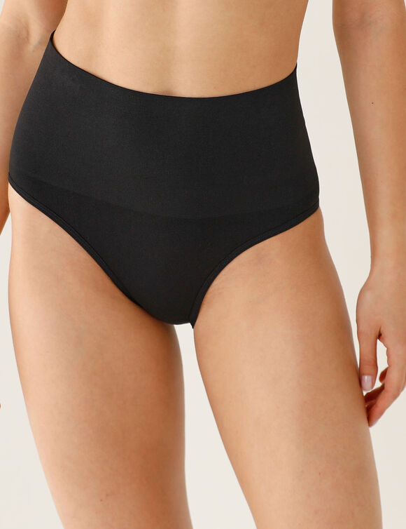 Culotte haute invisible microfibre stretch sans coutures - lot de 2 (noir + peau)