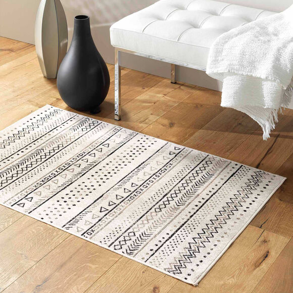 Tapis motif berbère, effet vieilli (naturel)