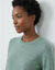 Pull col rond, laine d'agneau (vert gris&eacute;)