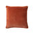Coussin uni en velours finition fantaisie  (terracotta)