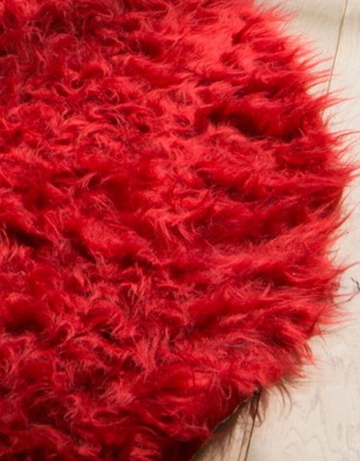 Tapis rond poils longs (rouge) Tapis rond poils longs (rouge)