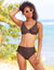 Bas de maillot de bain uni Solaro taille haute (chocolat)