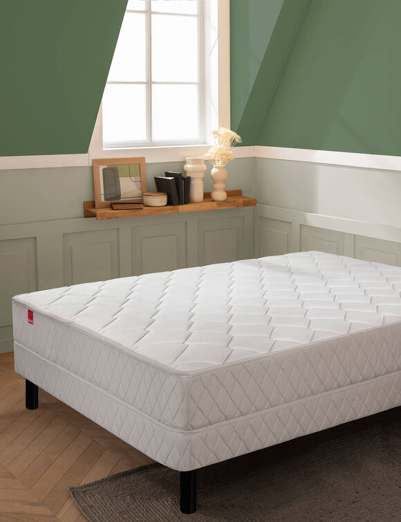Matelas 540 ressorts ensachés Épéda confort ferme H21 cm (blanc)