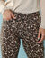 Pantalon droit imprim&eacute; l&eacute;opard, Sp&eacute;cial Petites (taupe / chocolat)