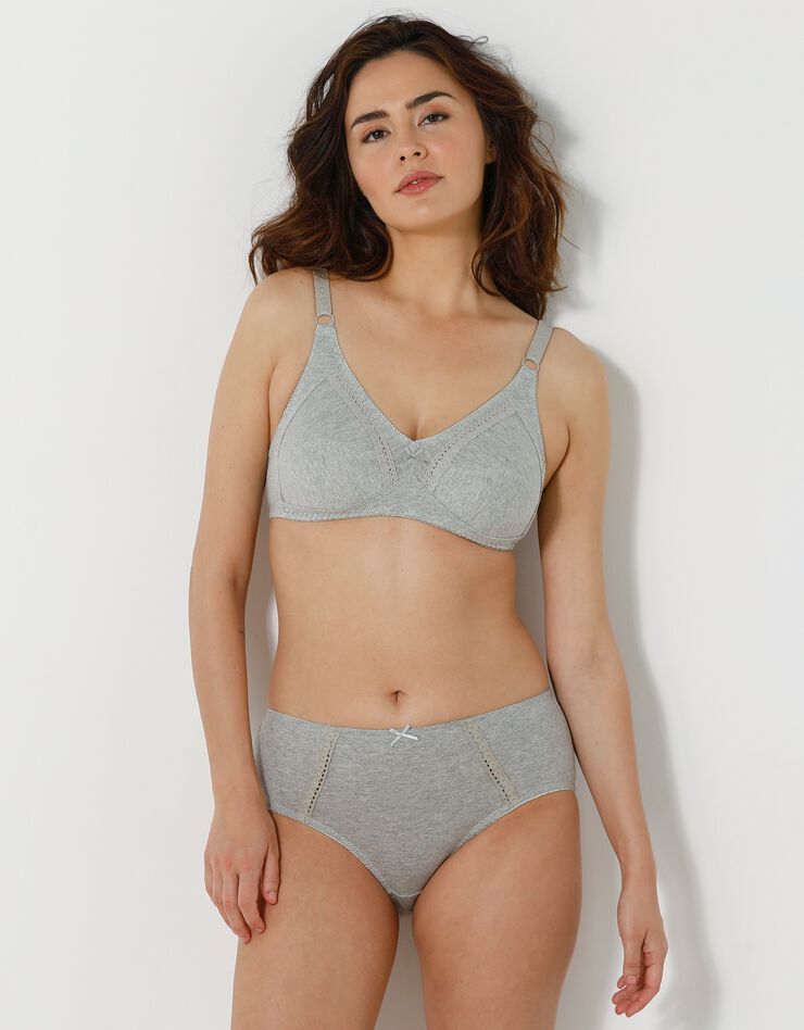 Culotte maxi en coton ajouré - Lot de 2 (gris + pêche)