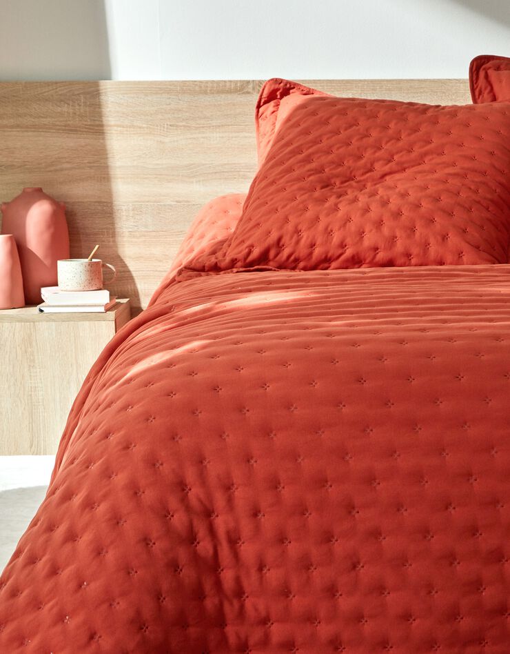 Couvre-lit matelassé - microfibre (terracotta)