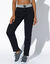 Pantalon jogging maille (noir / gris chin&eacute;)