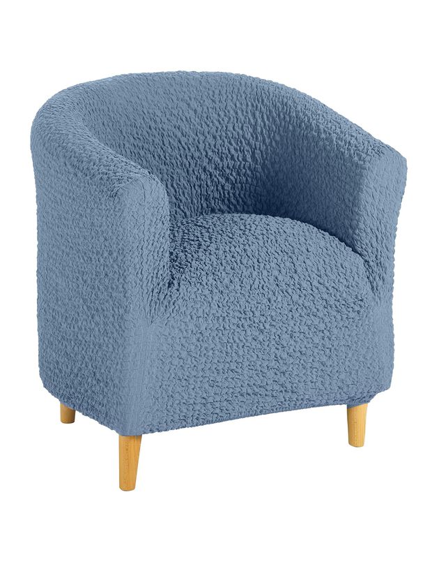 Housse gaufrée bi-extensible spéciale fauteuil cabriolet (bleu ciel)