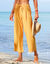 Pantacourt large, viscose et lin (safran)