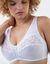 Soutien-gorge grand maintien dentelle et maille - sans armatures (blanc)