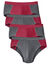 Slip fermé bicolore, taille haute - lot de 4 (rouge / gris)