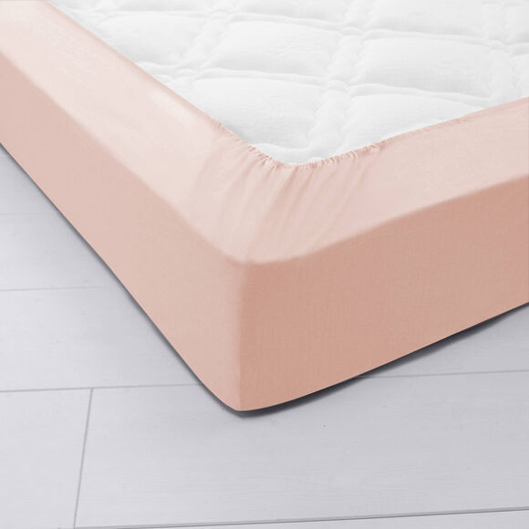 Drap-housse uni jersey bonnet 40 cm (rose poudré)
