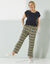 Pantalon mom 7/8ème imprimé, coton (beige / kaki)