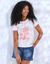 T-shirt manches courtes imprimé palmiers (rose / corail)