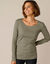 T-shirt uni manches longues jersey coton biologique(**) (kaki)
