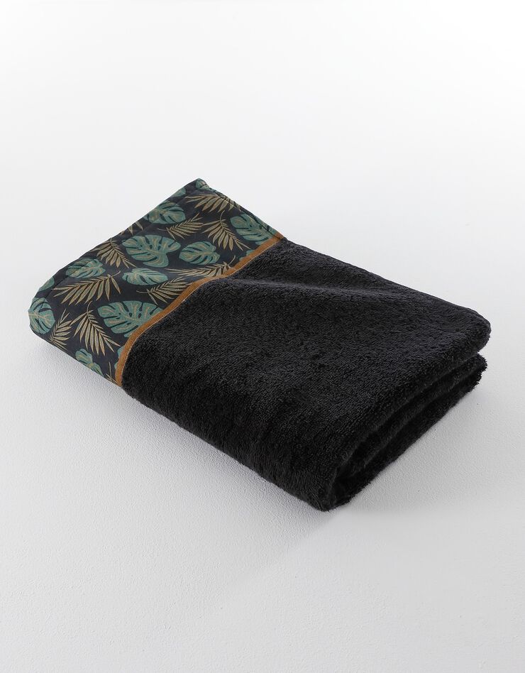Éponge coton liteau motif jungle - 420 g/m² (noir) Éponge coton liteau motif jungle - 420 g/m² (noir)