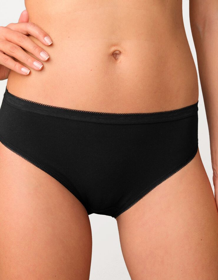 Culotte midi basique - lot de 3 (noir) Culotte midi basique - lot de 3 (noir)