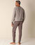Pyjama coton rayé manches longues (gris)
