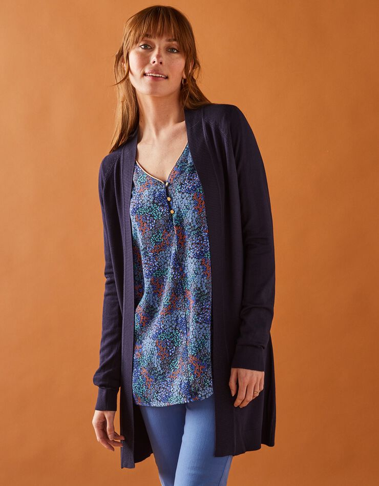 Gilet long porter ouvert (marine) Gilet long porter ouvert (marine)