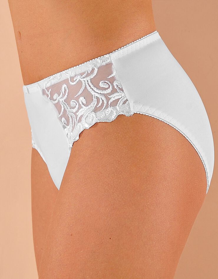 Culotte microfibre et tulle brodé Sienne - lot de 2 (taupe + blanc)