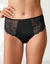 Culotte microfibre et dentelle stretch forme maxi taille haute - lot de 2 (noir + ivoire)