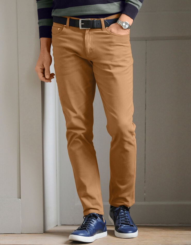 Pantalon droit 5 poches twill coton extensible (ocre) Pantalon droit 5 poches twill coton extensible (ocre)