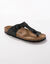 Sandales entredoigts cuir à boucle réglable (noir)