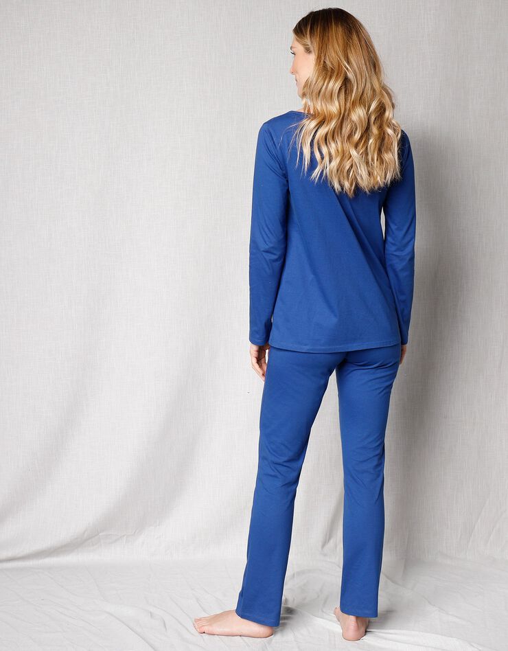 Pyjama manches longues motif "rosaces" (bleu dur) Pyjama manches longues motif "rosaces" (bleu dur)