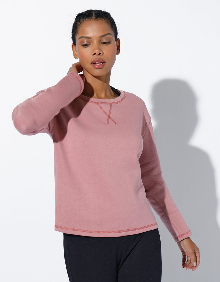 Sweat court, molleton gratté (rose grisé) Sweat court, molleton gratté (rose grisé)