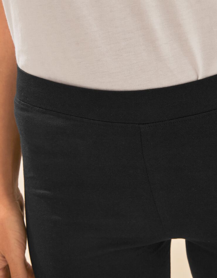 Legging corsaire uni maille stretch (noir) Legging corsaire uni maille stretch (noir)