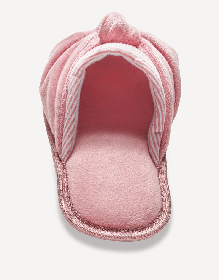 Mules plates coton imprimé rayé (rose) Mules plates coton imprimé rayé (rose)