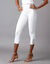 Legging 3/4 macramé, taille élastiquée (blanc)
