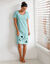 Chemise de nuit courte imprimé chat - lot de 2 (céladon / bleu)