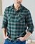 Chemise carreaux &eacute;cossais flanelle (vert / gris)