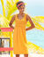 Robe plastron macramé (curry)