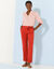 Pantalon 7/8ème fuselé uni, tissu fluide (terracotta)