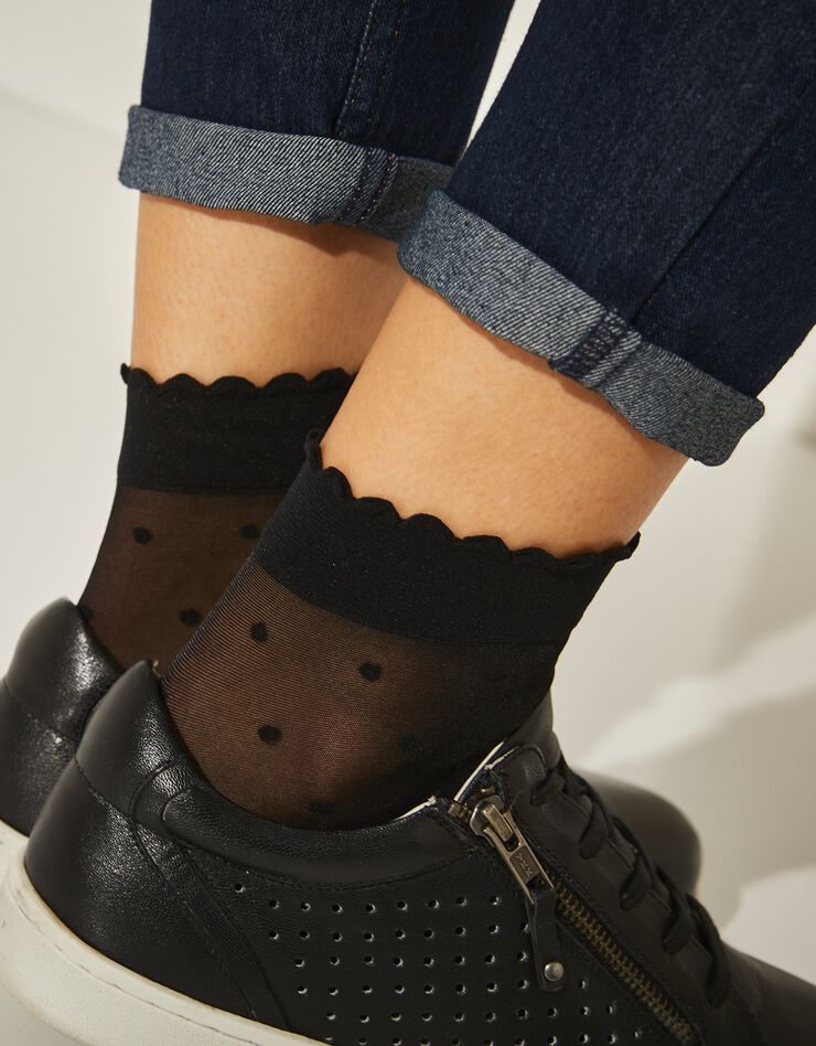 Mi-chaussettes plumetis - lot de 2 paires (noir) Mi-chaussettes plumetis - lot de 2 paires (noir)