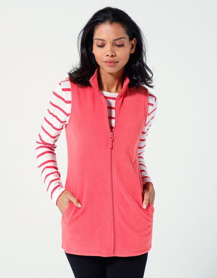 Veste polaire zippée sans manches (corail foncé) Veste polaire zippée sans manches (corail foncé)