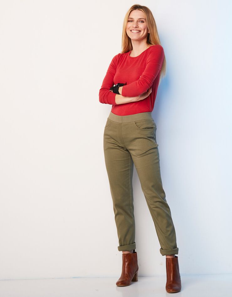 Pantalon coupe "boyfriend" ultra confort (kaki) Pantalon coupe "boyfriend" ultra confort (kaki)